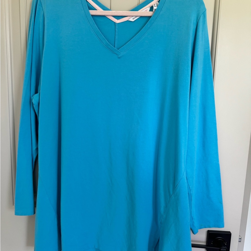 Isaac Mizrahi Aqua V-Neck Tunic